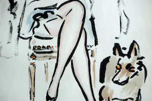 Kees van Dongen - Pochoir - Jeune Femme avec Chien kopen? Bied vanaf 1250!