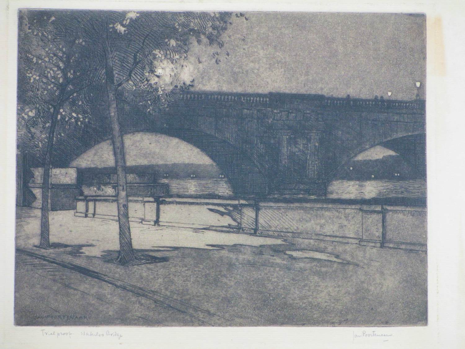 Jan Poortenaar - Waterloo Bridge - Ets kopen? Bied vanaf 80!