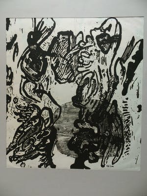 Eduard Flor - hout-linosnede , Abstract kopen? Bied vanaf 65!
