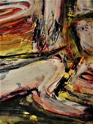 Henk Vierveijzer - CoBrA en Neue Wilden - Krachtig expressionisme - "Happen naar de Baas" GROOT!! kopen? Bied vanaf 150!