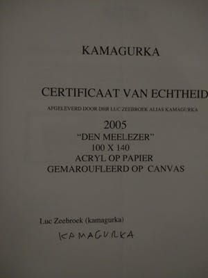 Kamagurka - groot schilderij gemaroufleerd op linnen 140 x 100 cm, gesigneerd kopen? Bied vanaf 2600!