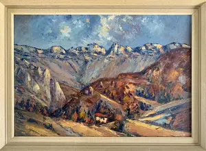 AcheterNiet of onleesbaar gesigneerd - Berglandschap.? Enchérissez de 1!