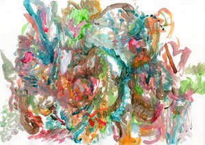 Paul Louis Van Den Bergh - Tempera en acryl op papier - "Fest II" - Handgesigneerd - 2019 kopen? Bied vanaf 40!