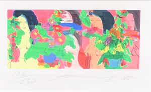 Walasse Ting - zonder titel maar met fraaie lijst! verkocht voor € 425!