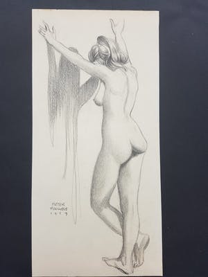 Pieter Pouwels - Pieter Pouwels 1910-1985 originele gesigneerde tekening staand naakt 1959 kopen? Bied vanaf 30!
