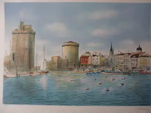 Rolf RAFFLEWSKI - Litho, kleurenlitho getiteld "La Rochelle" kopen? Bied vanaf 40!