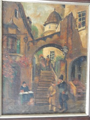 Niet of onleesbaar gesigneerd - straatje / binnenplaats kopen? Bied vanaf 1!