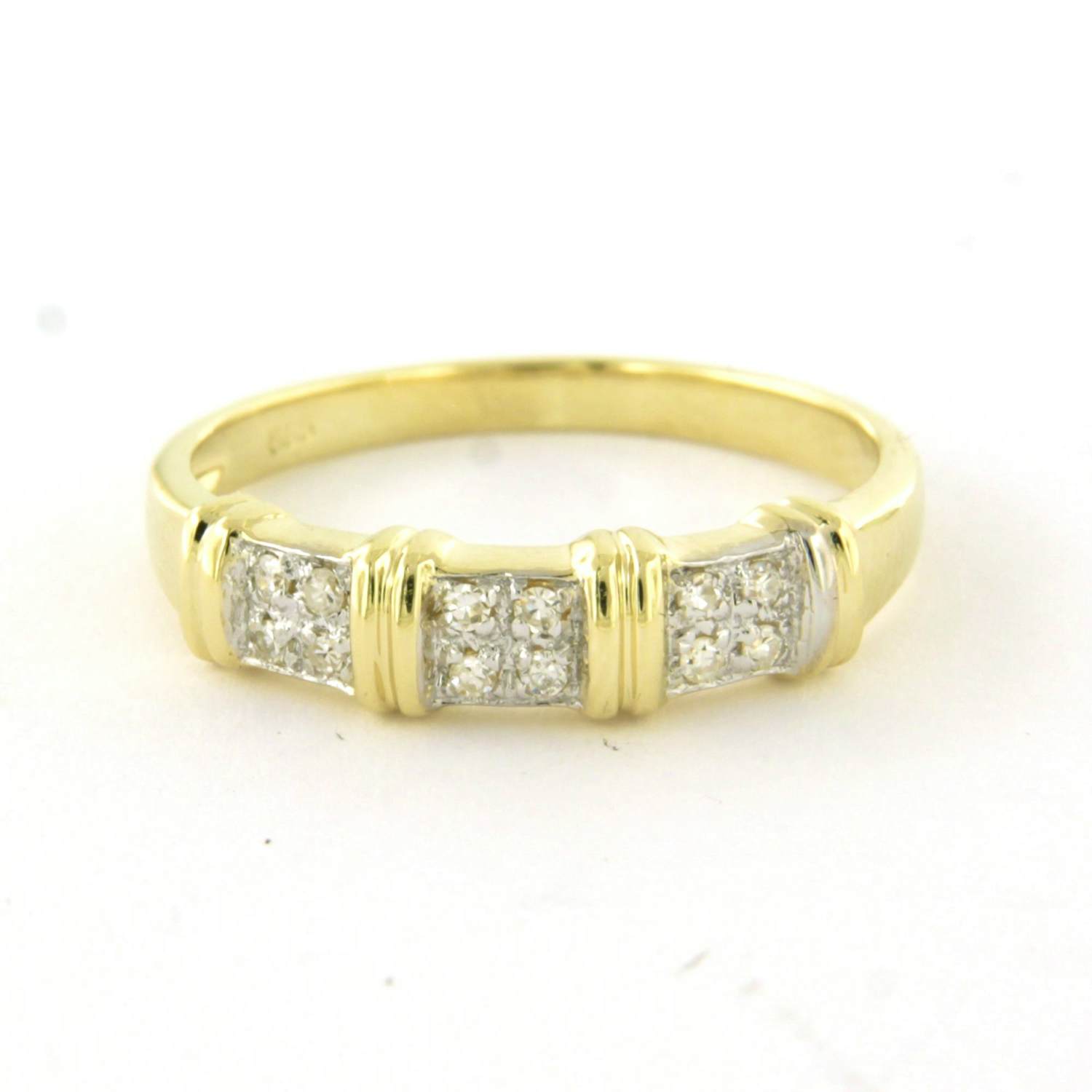 14k bicolour gouden ring met single cut geslepen diamant tot. 0.06ct kopen? Bied vanaf 290!