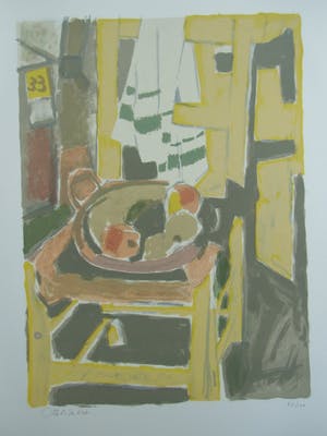 Otto B. de Kat - HET GELE STOELTJE /// KLEURENLITHO VAN OTTO B. DE KAT kopen? Bied vanaf 50!