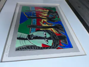 Corneille - Le Chat Bleu - Litho - 1998 - Artist’s Proof (A/E) - Ingelijst kopen? Bied vanaf 395!