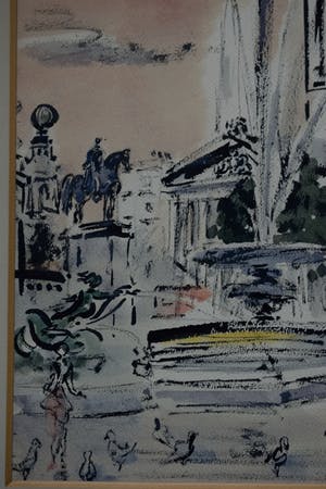 Gerard Hordijk - Aquarel - Trafelgar Square - Londen - 1953 kopen? Bied vanaf 350!