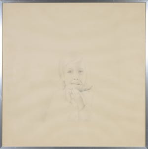 Niet of onleesbaar gesigneerd - Potloodtekening, Portret van een meisje - Ingelijst kopen? Bied vanaf 1!