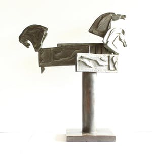 Eric Claus - Bronzen beeld Rabobank: Kijken, Denken, Doen kopen? Bied vanaf 750!