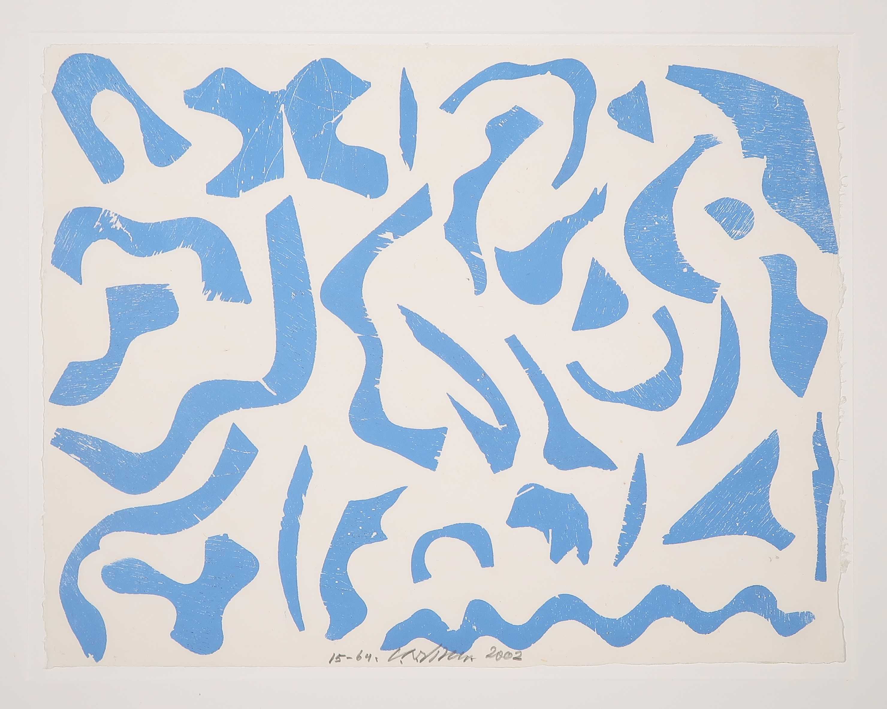 Carel Visser - Houtsnede, Z.T. (blauw) kopen? Bied vanaf 100!