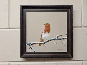 Henk Poeder - Schilderij met een Roodborstje kopen? Bied vanaf 65!