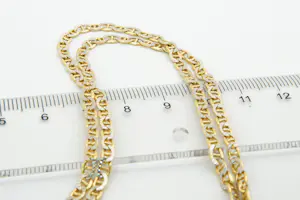 70 - Elegante 14krt gouden bi-color collier /  ketting - gefaseerd afgewerkt kopen? Bied vanaf 350!