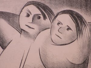 Niet of onleesbaar gesigneerd - Boerenpaar - Litho kopen? Bied vanaf 1!