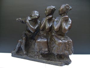 Brons (Onbekend) - "fluitspeler". kopen? Bied vanaf 135!