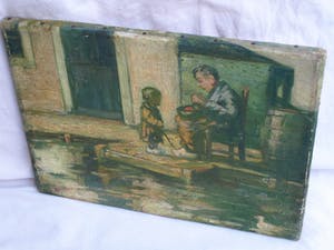 Hendrik Brautigam - Olieverf op doek , Moeder en kid – gesigneerd – ca 1930 kopen? Bied vanaf 10!