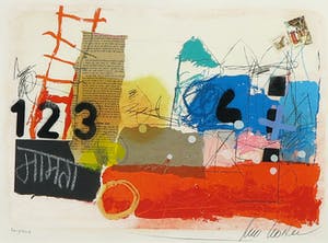 Theo Koster - Zeefdruk en collage, 123 - Ingelijst kopen? Bied vanaf 35!