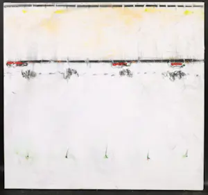 Liselotte Schut - Gemengde techniek op doek, Abstracte compositie kopen? Bied vanaf 50!