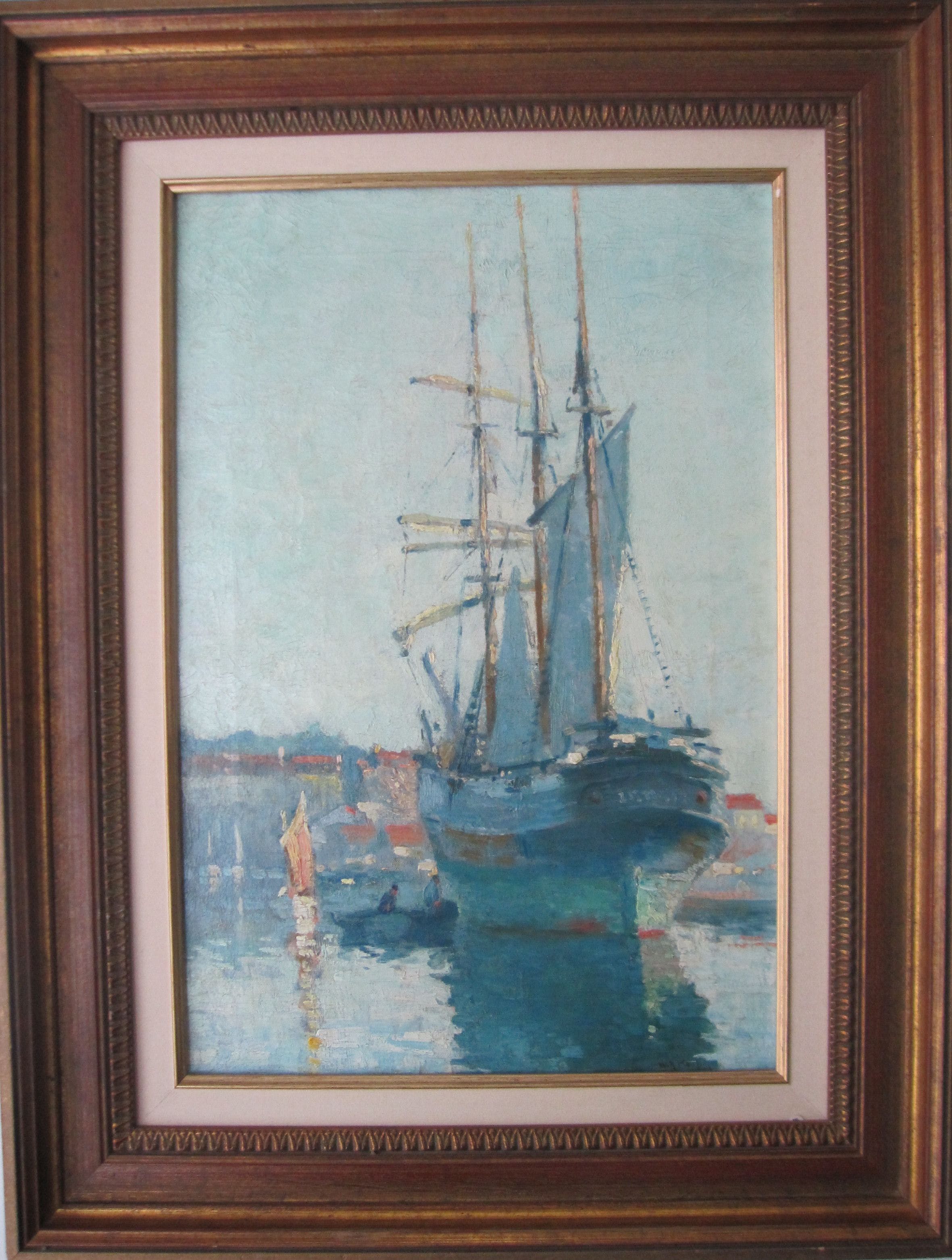 Willem Knip - Driemaster in haven Bretagne 1928 kopen? Bied vanaf 1250!