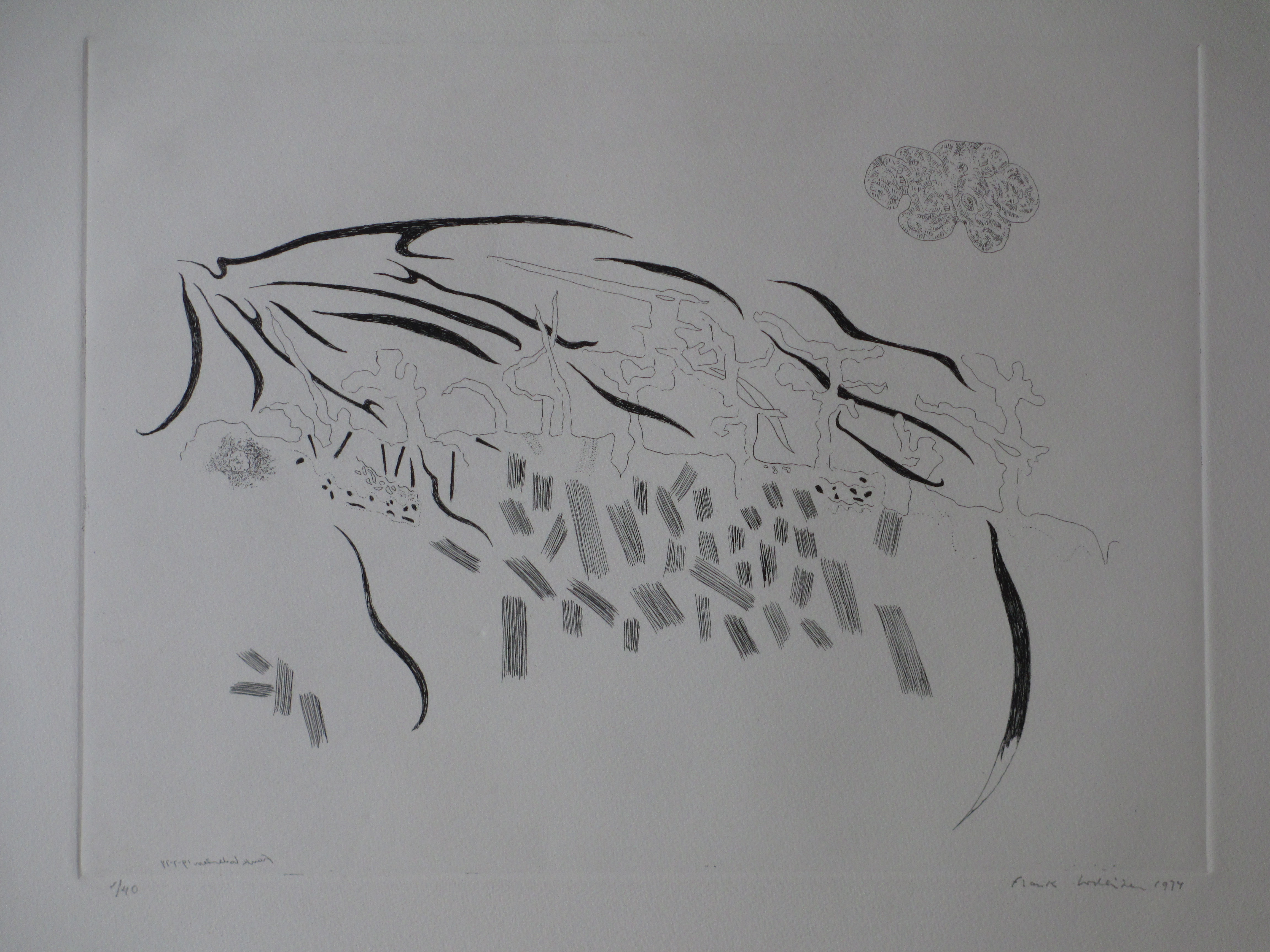 Frank Lodeizen - Abstract Landschap - Ets verkocht voor € 40!