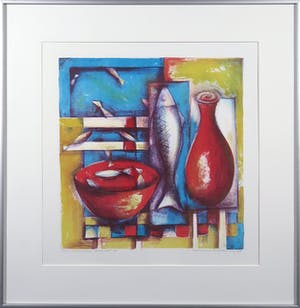 Marianne Aulman - Zeefdruk, Indian Market II - Ingelijst kopen? Bied vanaf 10!