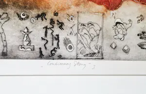 Ad Arma - Ets: 'Continuing Story I' - ingelijst (Zeer groot) kopen? Bied vanaf 175!