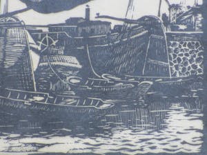 Antonius Hubertus Nordberg - In de sluis - Hout/linosnede kopen? Bied vanaf 25!