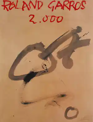 Antoni Tapies - Kleurenoffset-litho ROLAND GARROS 2000 vendu pour 55€ !
