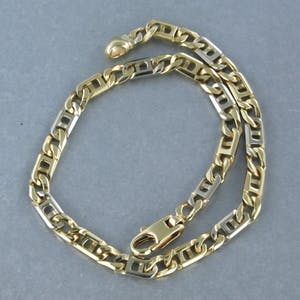 14k bicolor schakel armband - 19,5 cm lang kopen? Bied vanaf 350!