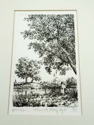 Wim van der Meij - Ets | Peinzen | Beperkte oplage verkocht voor € 45!