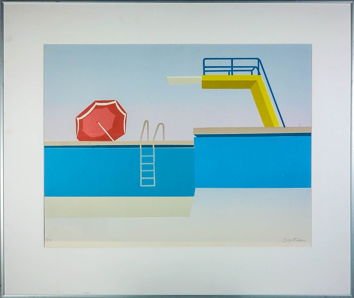 Jurjen Fontein - Zeefdruk op papier, Sprong - Ingelijst kopen? Bied vanaf 50!