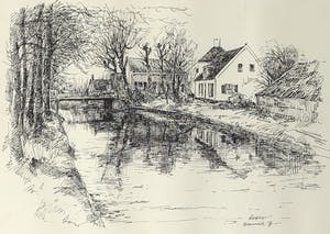 Jan Rodrigo - Oost-Indische inkt, Bunnik - Ingelijst kopen? Bied vanaf 10!