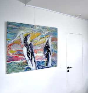 Anton Vrede - Strange relationship - Olie op doek - Gesigneerd - 95x125 cm - 1987 kopen? Bied vanaf 250!