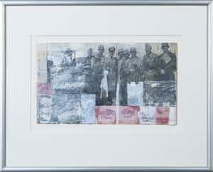 Henri Plaat - Gouache en collage, Zonder titel verkocht voor € 50!