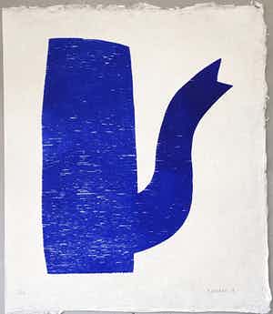 Klaas Gubbels - houtdruk ‘Blauwe Kan’ - oplage 16 ex. verkocht voor € 495!