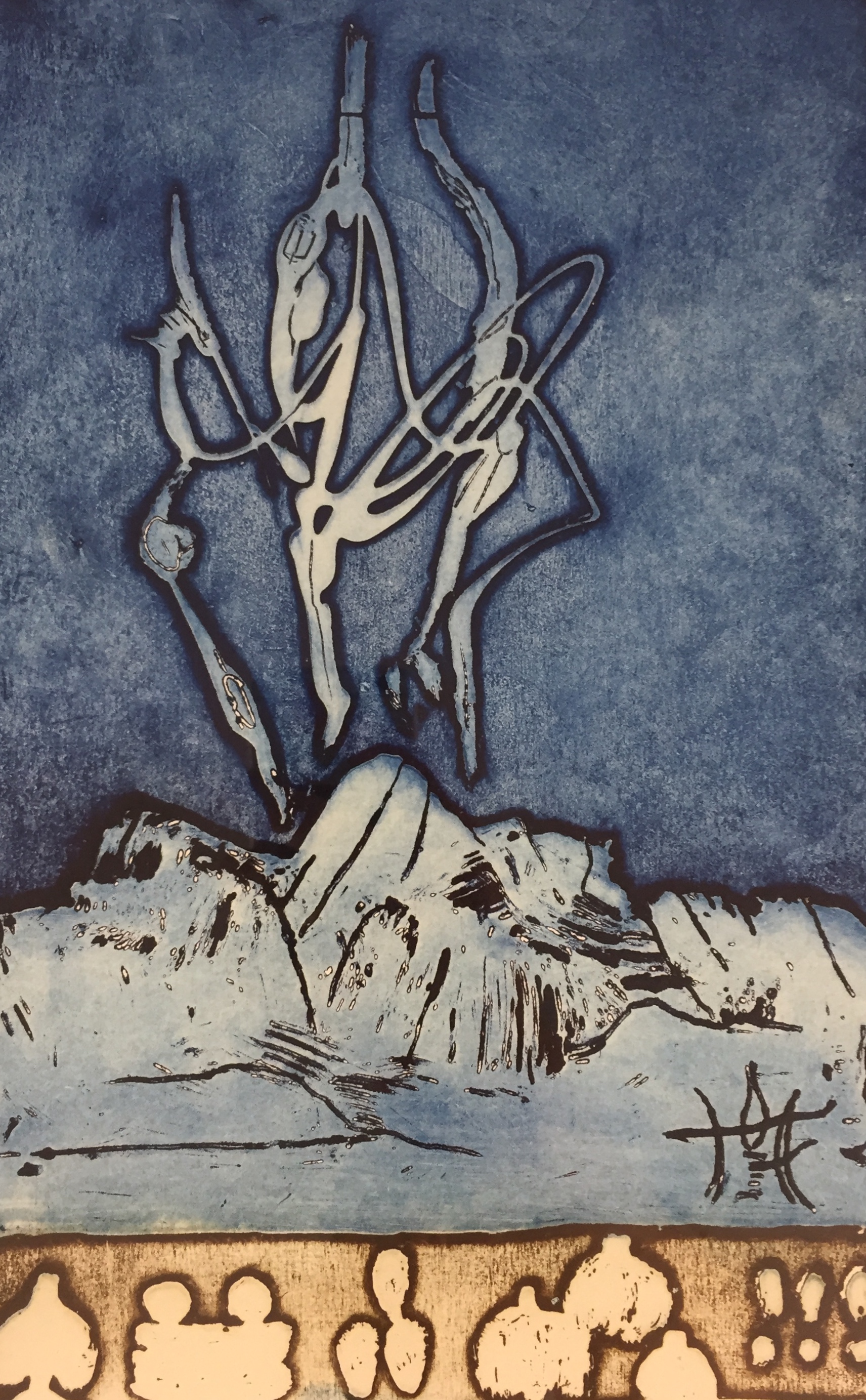 Jan Montyn - kleurenets, 'Les berges du mekong IV', 2000 (INGELIJST) kopen? Bied vanaf 179!