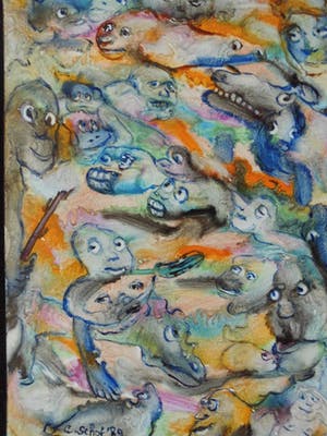 Carla Schot - Olieverfschilderij - Figuren (28+29) kopen? Bied vanaf 35!