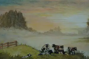 Niet of onleesbaar gesigneerd - Landschap met koeien kopen? Bied vanaf 10!