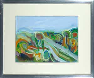 Ferd op de Coul - Gouache, Landschap - Ingelijst verkocht voor € 40!