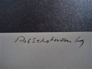 Rob Schotman - Intrigerend jaren 60 PoP Art Litho - variaties op een cirkel - gesigneerd kopen? Bied vanaf 10!