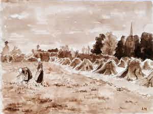 Adrianus Miolee - Oogstende boerinnen verkocht voor € 50!