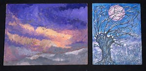 Bitia Rosendor - Lot van twee werken, acryl op hardboard kopen? Bied vanaf 1!