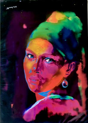 Peter Klashorst - Het meisje met de parel kopen? Bied vanaf 895!