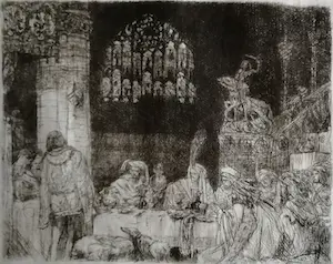 Marius Bauer - Koning met edelen aan tafel kaufen? Bieten Sie von 25!