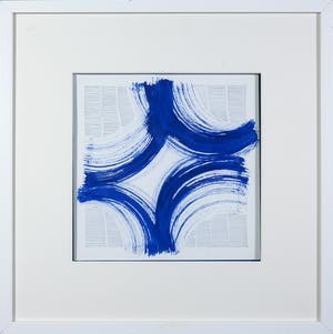Jan Schoonhoven Jr. - Blauwe inkt en potlood, Abstracte compositie - Ingelijst kopen? Bied vanaf 1!