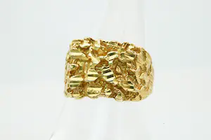 15 - Surinaamse - massief 18 Krt - geelgouden unisex "nugget" ring kopen? Bied vanaf 540!