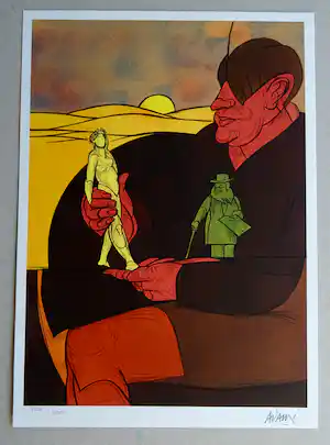 Valerio Adami - Statuette - kleuren - lithografie 1982 -handgesigneerd en genummerd verkauft für € 69!
